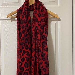 Zara Red Leopard Scarf